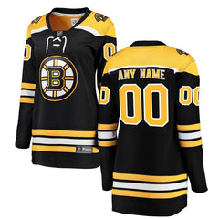 Boston Bruins Women's Home Breakaway Custom Jersey - Black 2019