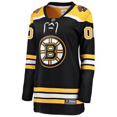 Boston Bruins Women's Home Breakaway Custom Jersey - Black 2019