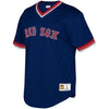 Image of Boston Red Sox Mitchell &amp; Ness Youth Cooperstown Collection Mesh Wordmark V-Neck Jersey – Navy 2019