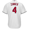 Image of Bradley Zimmer Cleveland Indians Majestic Home Cool Base Jersey - White 2019