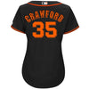 Image of Brandon Crawford San Francisco Giants Majestic Women's Cool Base Replica Player Jersey – Black 2019