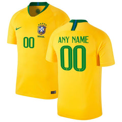 Brazil National Team Home Replica Stadium Custom Jersey – Gold 2019