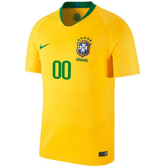 Brazil National Team Home Replica Stadium Custom Jersey – Gold 2019