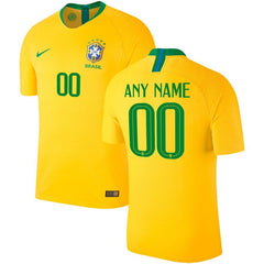 Brazil National Team Home Vapor Match Custom Jersey – Gold 2019