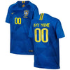 Image of Brazil National Team Youth Away Replica Stadium Custom Jersey – Blue 2019