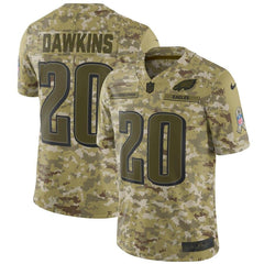 Brian Dawkins Philadelphia Eagles Salute to Service Retired Player Limited Jersey – Camo 2019