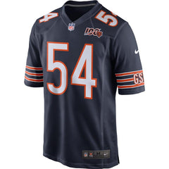 Brian Urlacher Chicago Bears 100th Season Retired Game Jersey – Navy 2019