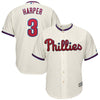 Image of Bryce Harper Philadelphia Phillies Majestic Alternate Official Cool Base Player Jersey - Cream 2019