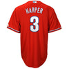 Image of Bryce Harper Philadelphia Phillies Majestic Official Cool Base Player Jersey - Scarlet 2019