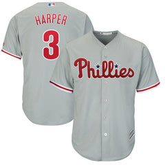 Bryce Harper Philadelphia Phillies Majestic Official Cool Base Replica Player Jersey – Gray 2019