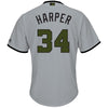 Image of Bryce Harper Washington Nationals Majestic Memorial Day Cool Base Player Jersey - Gray 2019