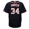 Image of Bryce Harper Washington Nationals Majestic Official Cool Base Player Replica Jersey - Navy 2019