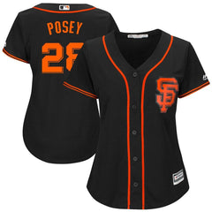 Buster Posey San Francisco Giants Majestic Women's Alternate Cool Base Player Jersey - Black 2019