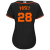 Image of Buster Posey San Francisco Giants Majestic Women's Alternate Cool Base Player Jersey - Black 2019