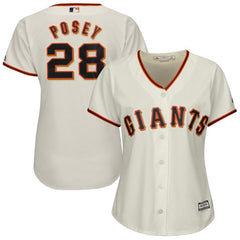 Buster Posey San Francisco Giants Majestic Women's Cool Base Player Jersey - Cream 2019