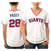 Image of Buster Posey San Francisco Giants Majestic Women's Fashion Stars &amp; Stripes Cool Base Player Jersey - White 2019