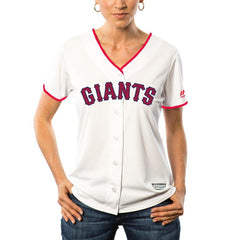 Buster Posey San Francisco Giants Majestic Women's Fashion Stars & Stripes Cool Base Player Jersey - White 2019