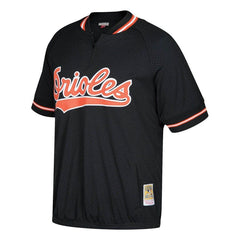 Cal Ripken Jr. Baltimore Orioles Mitchell & Ness Cooperstown Collection Mesh Batting Practice Quarter-Zip Jersey - Black 2019
