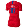 Image of Carli Lloyd USWNT Women's 2019 Away Vapor Player Jersey – Red 2019