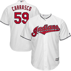 Carlos Carrasco Cleveland Indians Majestic Cool Base Home Player Jersey - White 2019