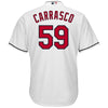 Image of Carlos Carrasco Cleveland Indians Majestic Cool Base Home Player Jersey - White 2019