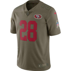 Carlos Hyde San Francisco 49ers Salute To Service Limited Jersey - Olive 2019