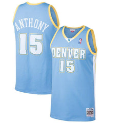 Carmelo Anthony Denver Nuggets Mitchell &amp; Ness 2003-04 Hardwood Classics Swingman Jersey - Light Blue 2019