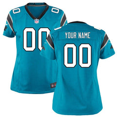 Carolina Panthers Women's Custom Game Jersey - Panther Blue 2019