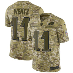 Carson Wentz Philadelphia Eagles Salute to Service Limited Jersey – Camo 2019