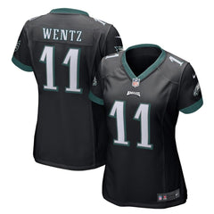 Carson Wentz Philadelphia Eagles Women's Game Jersey - Black 2019