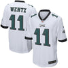 Image of Carson Wentz Philadelphia Eagles Youth Game Jersey - White 2019