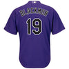 Image of Charlie Blackmon Colorado Rockies Majestic Alternate Official Cool Base Replica Player Jersey - Purple 2019