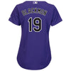 Image of Charlie Blackmon Colorado Rockies Majestic Women's Cool Base Replica Player Jersey – Purple 2019