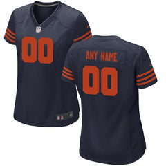 Chicago Bears Women's Custom Throwback Game Jersey - Navy 2019