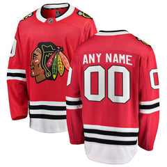 Chicago Blackhawks Youth Home Breakaway Custom Jersey - Red 2019
