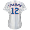 Image of Chicago Cubs Kyle Schwarber Majestic Women's Cool Base Player Jersey - White 2019
