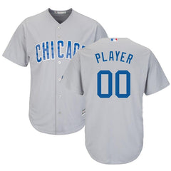 Chicago Cubs Majestic Road Cool Base Custom Jersey – Gray 2019