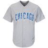 Image of Chicago Cubs Majestic Road Cool Base Custom Jersey – Gray 2019