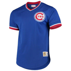 Chicago Cubs Mitchell & Ness Cooperstown Collection Mesh Primary Logo V-Neck Jersey – Royal 2019