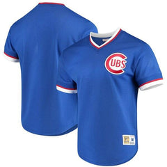 Chicago Cubs Mitchell &amp; Ness Mesh V-Neck Jersey – Royal 2019