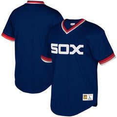 Chicago White Sox Mitchell &amp; Ness Youth Cooperstown Collection Mesh Wordmark V-Neck Jersey – Navy 2019