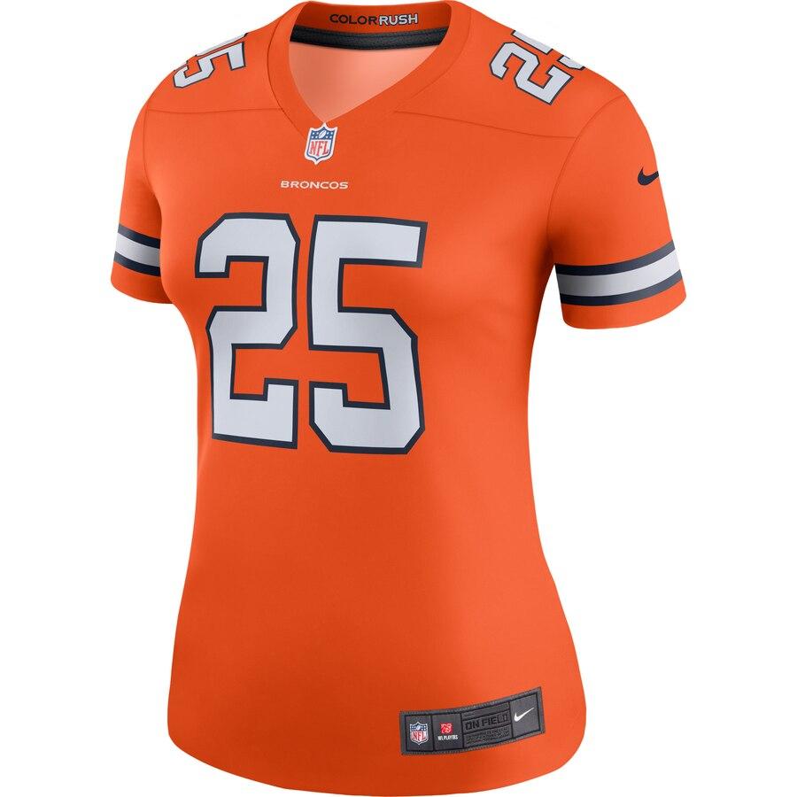 Chris Harris Jr Denver Broncos Women's Color Rush Legend Jersey - Orange 2019