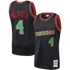 Chris Webber Golden State Warriors Mitchell &amp; Ness Hardwood Classics Christmas Swingan Collection Jersey – Black 2019