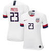 Image of Christen Press USWNT Women's 2019 Home Replica Stadium Player Jersey – White 2019