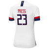 Image of Christen Press USWNT Women's 2019 Home Replica Stadium Player Jersey – White 2019