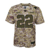 Image of Christian McCaffrey Carolina Panthers Youth Salute to Service Game Jersey - Camo 2019