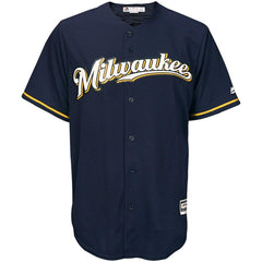 Christian Yelich Milwaukee Brewers Majestic Alternate Official Cool Base Player Jersey – Navy 2019