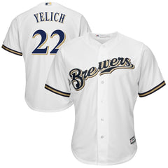 Christian Yelich Milwaukee Brewers Majestic Official Cool Base Player Jersey – White 2019