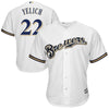 Image of Christian Yelich Milwaukee Brewers Majestic Official Cool Base Player Jersey – White 2019