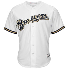 Christian Yelich Milwaukee Brewers Majestic Official Cool Base Player Jersey – White 2019